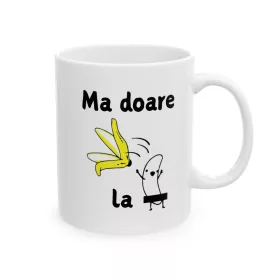   Cana ceramica personalizata, mesaj "Ma doare la", 330 ml, alba