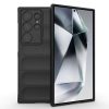 Husa Samsung Galaxy S24 Ultra, Wave Silicone, protectie camera, catifea in interior, night black