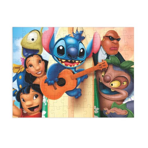 Puzzle 80 piese, 20 x 15 cm, personaje Lilo and Stitch, model 4