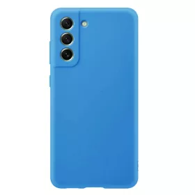   Husa Samsung Galaxy S22, Luxury Silicone, catifea in interior, protectie camere, albastru deschis