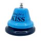 Sonerie metalica distractiva, cu mesaj "Ring for a kiss", albastra