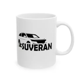   Cana ceramica personalizata, mesaj "Suveran", 330 ml, alba