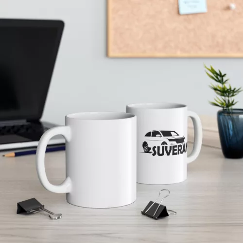 Cana ceramica personalizata, mesaj "Suveran", 330 ml, alba