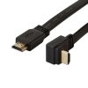 Cablu HDMI to HDMI, cablu plat 1,8 metri, conector la 90 de grade, negru