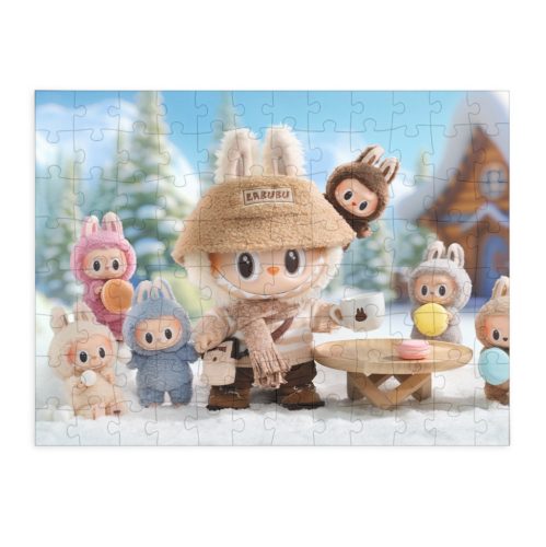 Puzzle 120 piese, 20 x 29 cm, carton alb perlat, personaje La Bubu, model 2