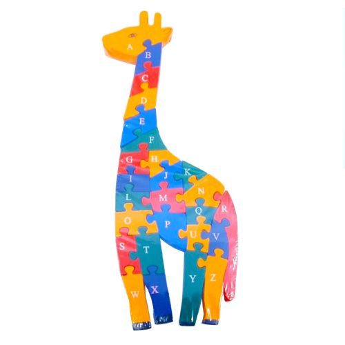 Puzzle din lemn, model girafa