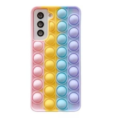 Husa antistres Pop It! pentru Samsung Galaxy S21 FE, multicolora