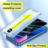 Folie sticla Privacy Apple iPhone 12 Pro Max, kit instalare rapida, margini negre