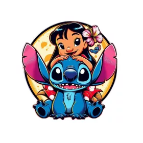   Sticker termo aplicabil pentru tricouri sau alte materiale textile albe, 13 x 13 cm, model Stitch 1