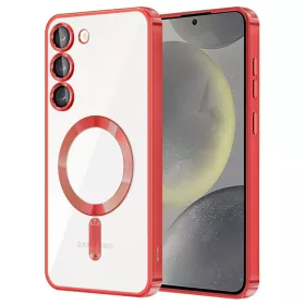   Husa Samsung Galaxy S23 FE, Electroplating Magsafe TPU, protectie camera, rosu