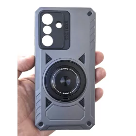   Husa Samsung Galaxy A55, Rotating Bracket, protectie camera, prindere magnetica, gri