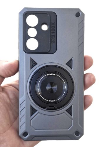 Husa Samsung Galaxy A55, Rotating Bracket, protectie camera, prindere magnetica, gri
