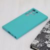 Husa Samsung Galaxy S22 Ultra Luxury Silicone, catifea in interior, protectie camere, turcoaz deschis