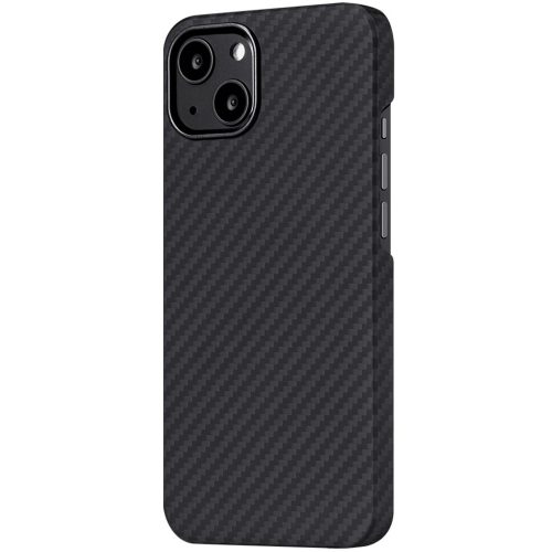 Husa Apple iPhone 13 Carbon Case, TPU moale cu aspect carbon, neagra