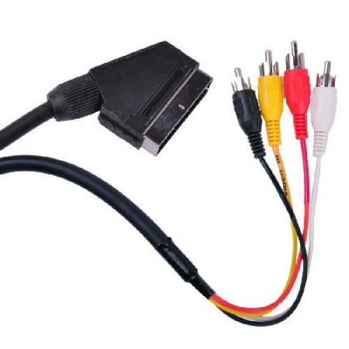 Cablu audio/video Euroscart - 4 x RCA, 1.5 m, multicolor