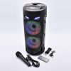 Boxa portabila ZQS-4239, Bluetooth, USB, TF, Radio FM, lumini LED RGB, microfon, telecomanda, neagra