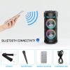 Boxa portabila ZQS-4239, Bluetooth, USB, TF, Radio FM, lumini LED RGB, microfon, telecomanda, neagra