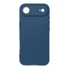 Husa Apple iPhone 17 Air, Luxury Silicone, protectie camera, catifea in interior, albastru inchis