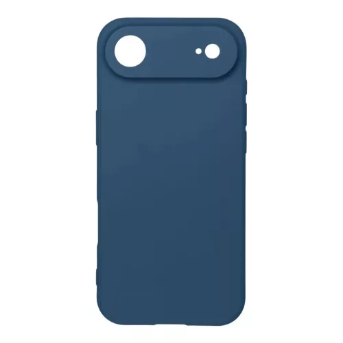 Husa Apple iPhone 17 Air, Luxury Silicone, protectie camera, catifea in interior, albastru inchis