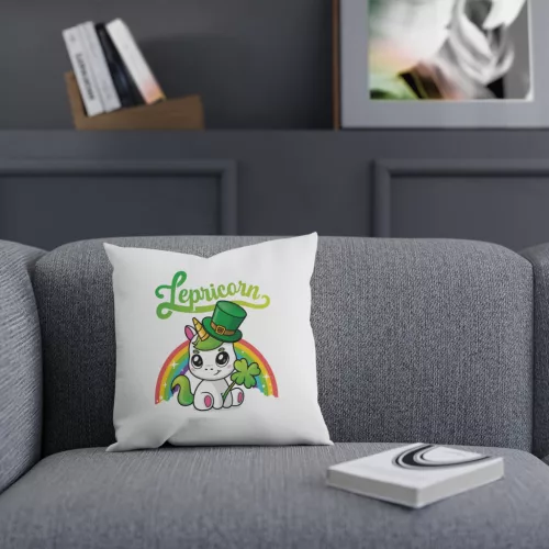 Perna decorativa personalizata, 40 x 40 cm, alba, mata, husa detasabila, model 6