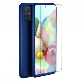   Husă Full Cover 360° pentru Xiaomi Redmi Note 9S (față + spate + sticlă), albastra