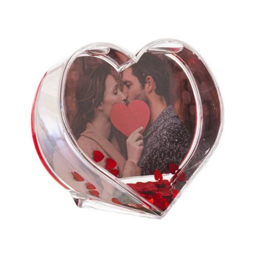 Rama foto decorativa cu fotografia ta, lumina LED, in forma de inima