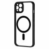Husa Apple iPhone 15, Magsafe Colorful, spate transparent acryl, margini TPU negre