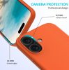 Husa Apple iPhone 16 Plus, Luxury Silicone, catifea in interior, portocalie