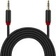 Cablu audio auxiliar / AUX / jack 3.5 mm, 2 metri, material textil impletit, capete metalice, negru