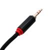 Cablu audio AUX / jack 3.5 mm, 2 metri, material textil impletit, capete metalice, negru