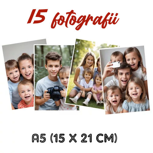 Set 15 fotografii cu imaginea ta, A5 (15 x 21 cm)