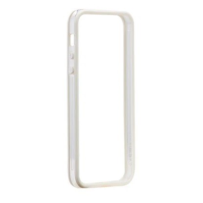 Bumper de protectie pentru Apple iPhone 5/5S/SE, silicon flexibil, alb