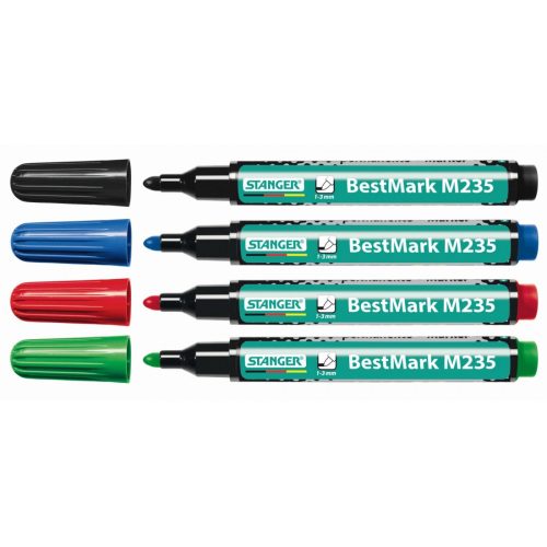Set 4 markere permanente Stanger BestMark BM235, 1-4 mm