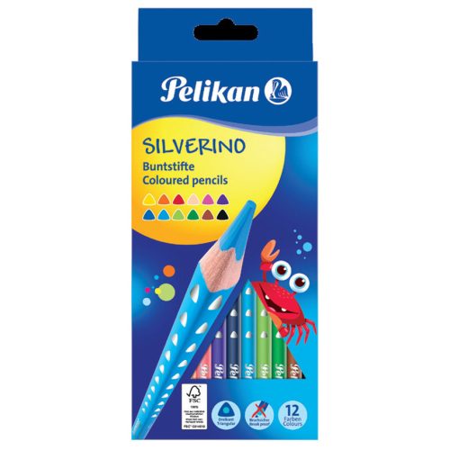 Set 12 creioane colorate Pelikan Silverino