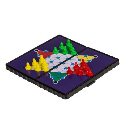 Mini joc halma magnetic pentru calatorie, 13 x 13 cm