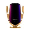 Incarcator auto wireless R1, cablu type C, smart sensor, brate reglabile, auriu/negru