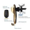 Incarcator auto wireless R1, cablu type C, smart sensor, brate reglabile, auriu/negru