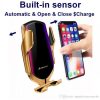 Incarcator auto wireless R1, cablu type C, smart sensor, brate reglabile, auriu/negru