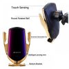 Incarcator auto wireless R1, cablu type C, smart sensor, brate reglabile, auriu/negru