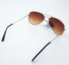 Ochelari de soare unisex, model aviator, UV400, lentile maro, rama aurie, Medium size
