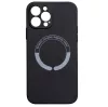 Husa Apple iPhone 14 Pro Max, Magsafe Silicone, microfibra, protectie camere, neagra