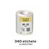 Etichete termice autoadezive la rola, 40 x 20 mm,  imprimate cu textul tau, 340 etichete
