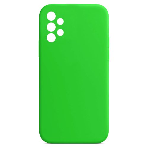 Husa Samsung Galaxy A13 4G Luxury Silicone, catifea in interior, protectie camere, verde neon