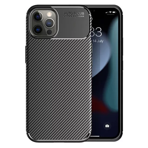 Husa Carbon Fiber pentru Apple iPhone 16 Pro, aspect carbon, neagra