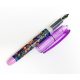 Stilou Fountain Pen, penita iridium, model floral, capac mov transparent
