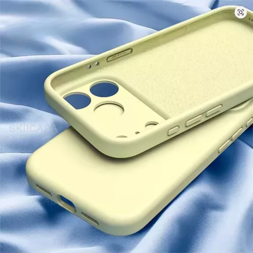 Husa Apple iPhone 17 Air, Luxury Silicone, protectie camera, catifea in interior, portocalie