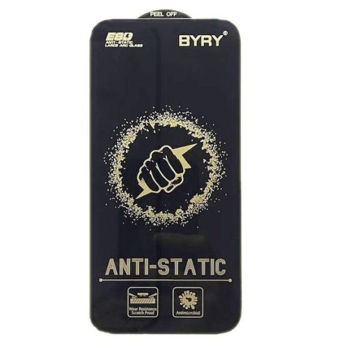 Folie sticla Apple iPhone 12/12 Pro, BYRY Antistatic ESD, margini negre