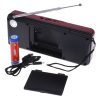 Radio portabil JOC H1822, MP3, microSD/USB,FM, afisaj electronic, acumulator 2000 mAH, negru/rosu