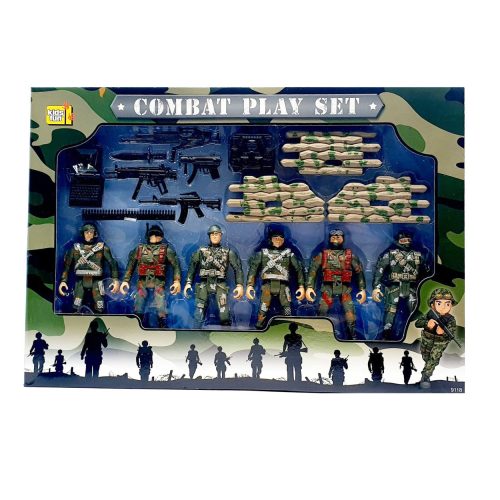 Set Combat Play, 6 soldati, arme si accesorii