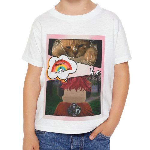 Tricou personalizat alb, copii/adulti, design Ana si Lucas, modal, diverse marimi